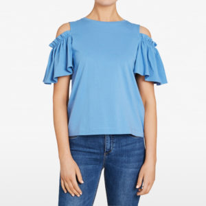French Connection Cold Shoulder Rouched Tee