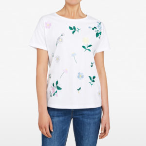 French Connection Floral Embroidered Tee