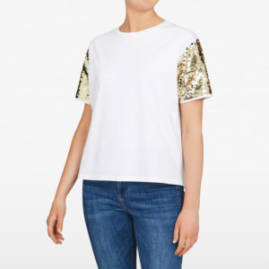 French Connection Sequin Sleeve Tee