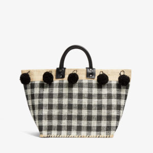 French Connection Check Pom Pom Tote