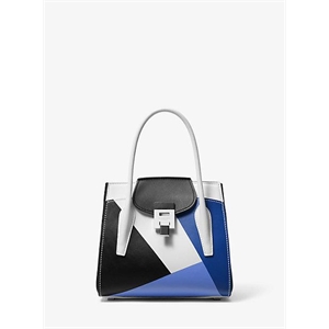 Michael Kors Collection Bancroft Medium Color-Blocked Calf Leather Satchel