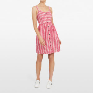 French Connection Sunset Red Textured Bustier Dress