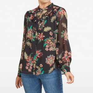 French Connection Jungle Floral Ruffle Shirt