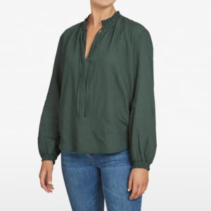 French Connection Shirred V Neck Shirt