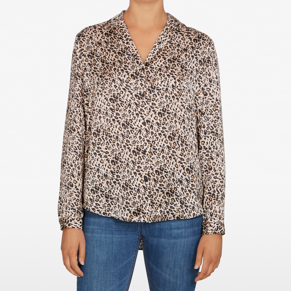French Connection Animal Print Button Up Shirt