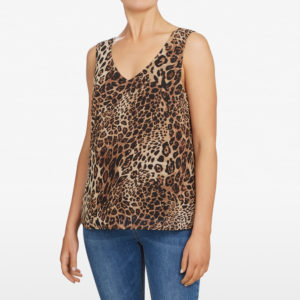 French Connection Animal Print V Neck Cami