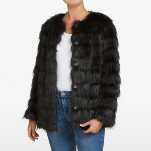 French Connection Fluffy Stripe Coat