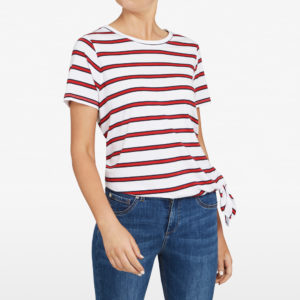 French Connection Stripe Tie Front Tee