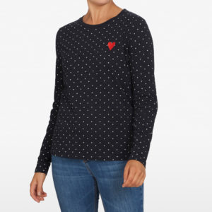French Connection Spot Heart Longsleeve Tee