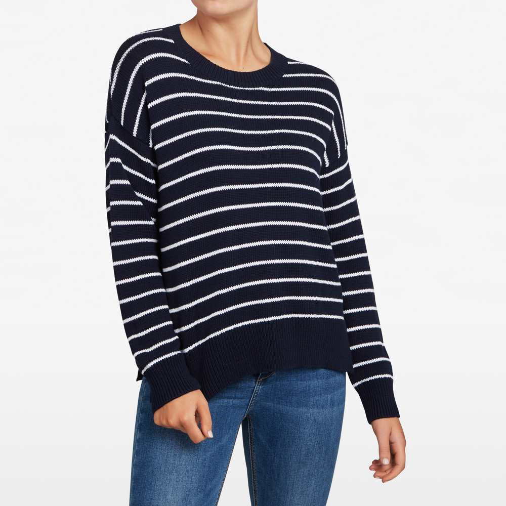 French Connection Stripe Crew Neck Knit