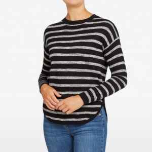 French Connection Stripe Curved Hem Knit