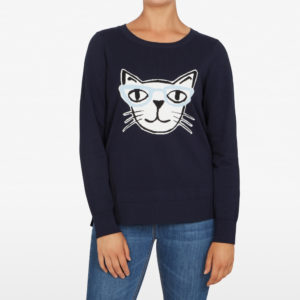 French Connection Fun Cat Intarsia Knit