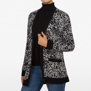 French Connection Grey Animal Cardigan