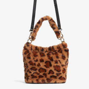 French Connection Animal Faux Fur Bucket Bag