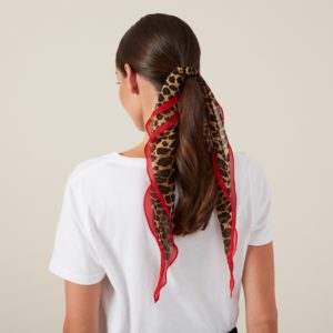 French Connection Animal Print Border Scarf
