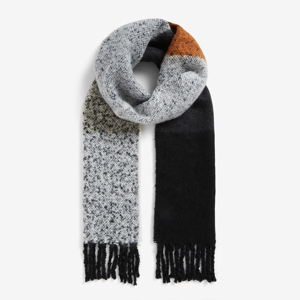 French Connection Fluffy Stripe Scarf