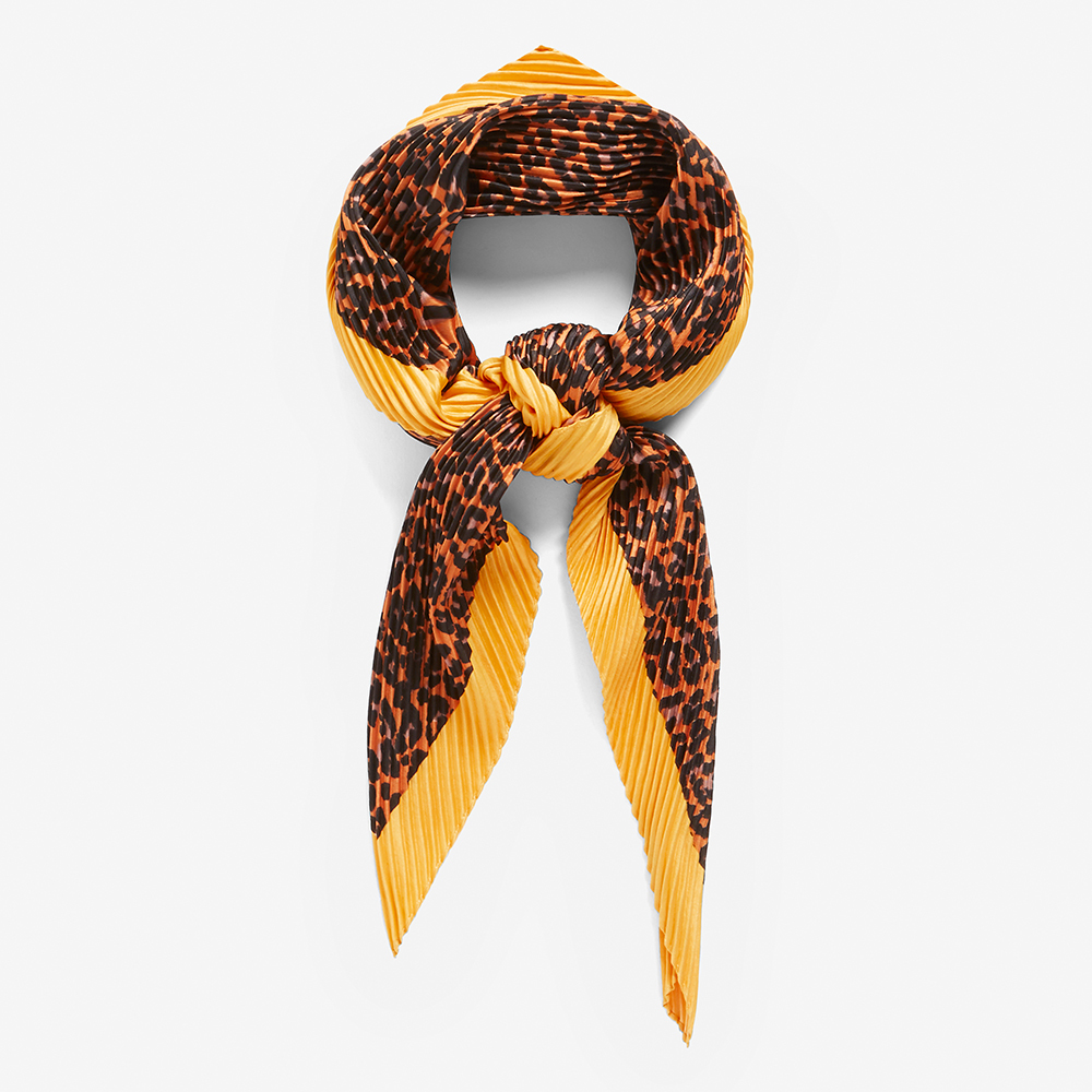 French Connection Animal Pleated Scarf