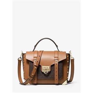 MICHAEL Michael Kors Manhattan Medium Leather And Logo Satchel