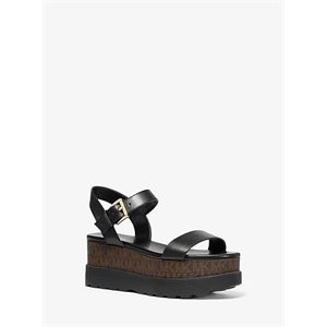 MICHAEL Michael Kors Marlon Leather And Logo Flatform Sandal
