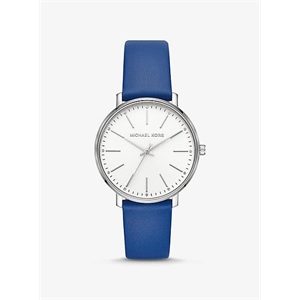 Michael Kors Pyper Silver-Tone And Leather Watch