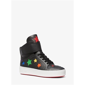 MICHAEL Michael Kors Trent Star-Cutout Leather High-Top Sneaker