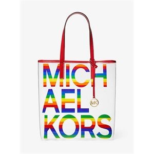 MICHAEL Michael Kors The Michael Large Graphic Logo Print Pvc Tote Bag
