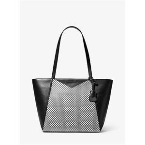 MICHAEL Michael Kors Whitney Large Checkerboard Logo Leather Tote Bag