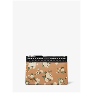 Michael Kors Collection Bancroft Floral Calf Leather Pouch