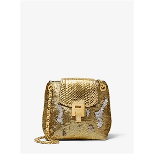 Michael Kors Collection Bancroft Sequin And Snakeskin Disco Pouch