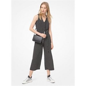MICHAEL Michael Kors Dot Crepe Belted Jumpsuit
