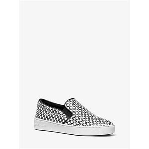 MICHAEL Michael Kors Keaton Checkerboard Logo Leather Slip-On Sneaker
