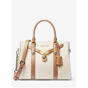 MICHAEL Michael Kors Nouveau Hamilton Large Logo And Leather Satchel