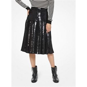 MICHAEL Michael Kors Sequined Georgette Pleated Skirt
