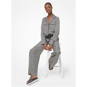 MICHAEL Michael Kors Checkerboard Logo Silk-Twill Pajama Pants