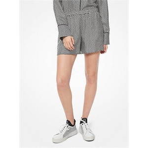 MICHAEL Michael Kors Checkerboard Logo Silk-Twill Pajama Shorts