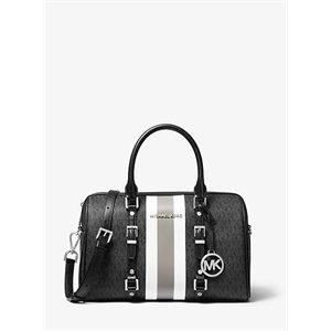 MICHAEL Michael Kors Bedford Travel Medium Logo Stripe Satchel
