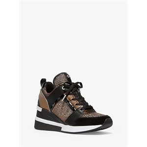 MICHAEL Michael Kors Georgie Chain-Mesh And Leather Trainer