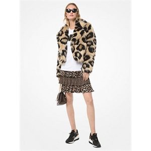 MICHAEL Michael Kors Leopard Faux Fur Jacket