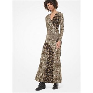 MICHAEL Michael Kors Animal-Print And Camo Stretch-Viscose Dress