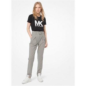 MICHAEL Michael Kors Tattersall Stretch-Wool Belted Trousers