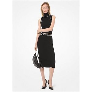 MICHAEL Michael Kors Logo-Trim Stretch-Viscose Turtleneck Tank