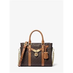 MICHAEL Michael Kors Nouveau Hamilton Small Logo And Leather Satchel