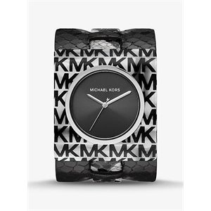 Michael Kors Willa Python-Embossed Leather And Logo Acetate Watch