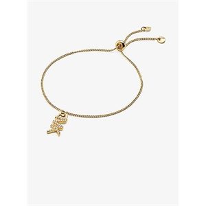 Michael Kors Precious Metal-Plated Sterling Silver Logo Starter Slider Bracelet