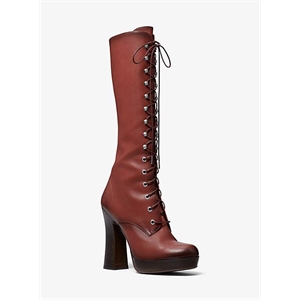 MICHAEL KORS COLLECTION Deandra Burnished Calf Leather Platform Boot