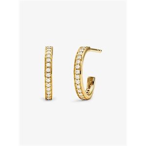Michael Kors Precious Metal-Plated Sterling Silver Pave Mini Hoop Earrings