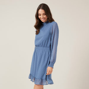 French Connection Dobby Mock Neck Dress
