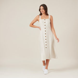 French Connection Linen Pinafore Dress