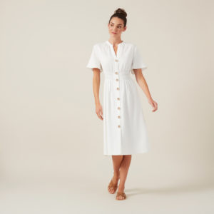 French Connection Flutter Sleeve Midi Dress