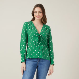 French Connection Spotted Knot Detail Shirt